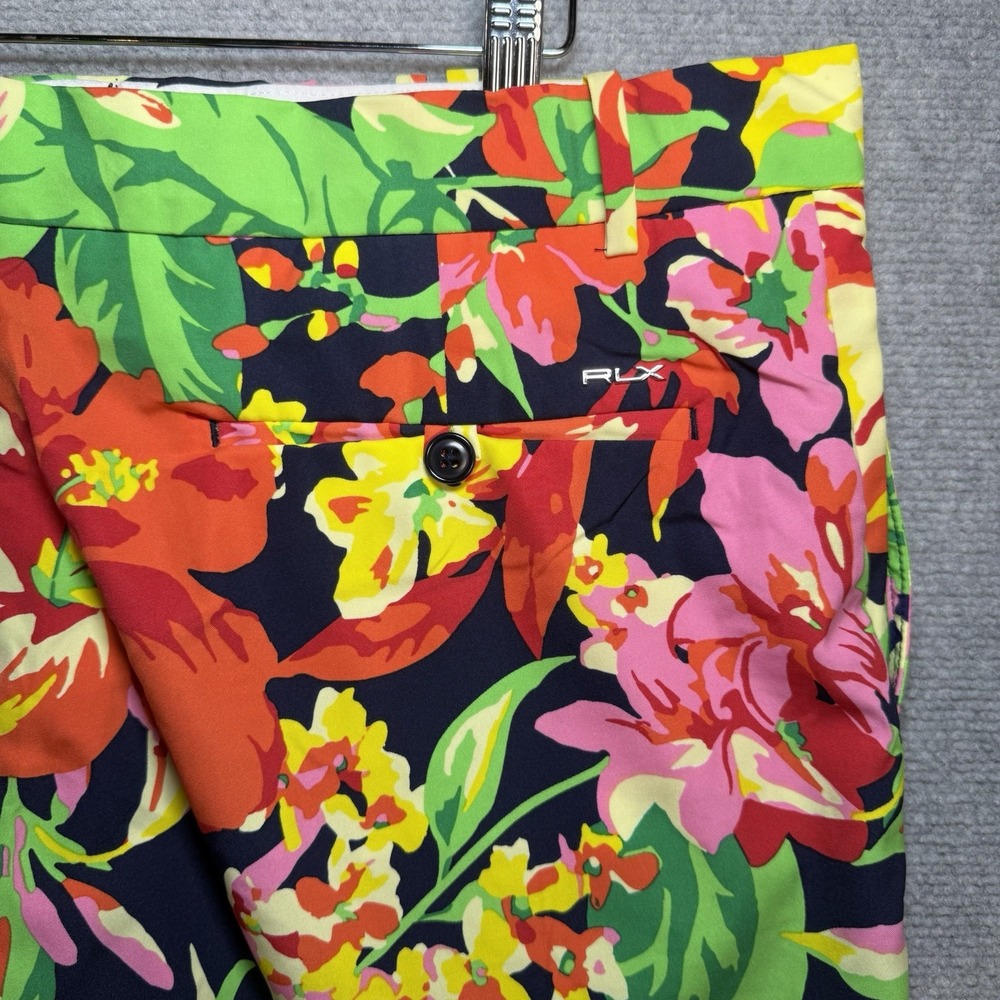 RLX Polo Ralph Lauren Golf Shorts Mens Size 36 Navy & Floral Print Performance - Picture 4 of 5